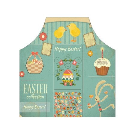Apron of a kitchen with a photo print "Vintage congratulations on Easter", adjustable, size OS-2
