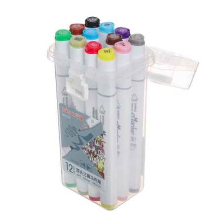 Set of markers for sketching bilateral 12 pieces/12 colors-1