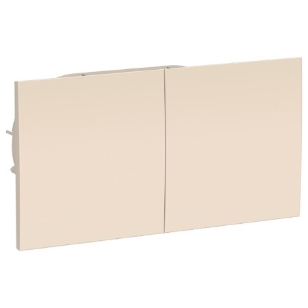 Double SE AtlasDesign, 16 A, 250 V, built -in., S/k, curtains, IP20, beig., Atn000228