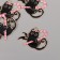 Decor for creativity metal, enamel "Black cat with candy" Black-pink 2.4x3.1 cm