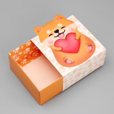 Gift folding box, packaging, Funny Corgi, 15 x 15 x 8 cm-4