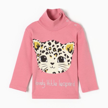 Turtleneck for girls, dark pink color, height 98 cm