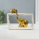 Souvenir Ceramics "Elephant with an elephant - touch. Rectangle" White with gold 6x23x16.5 cm 1032364