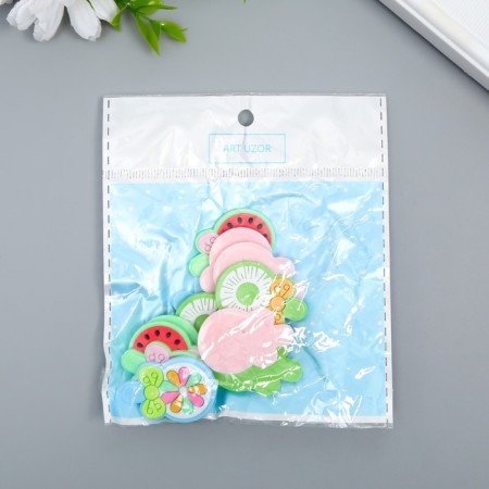 Decor for creativity rubber "Lollipop with a bow" set of 12 pcs MIX 3.2x2.2 cm-3