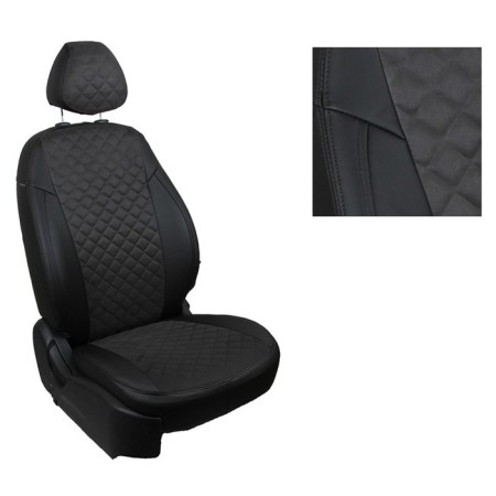 Autorekhli for Hyundai Tucson III, (40/60), 2015-n, rhombus, Alcantara, set