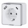 Grounding socket, curtains and USB type A+C Gallant (White) W5071701