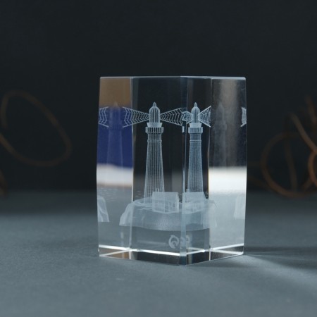 Souvenir glass rectangle "Mayak" 5x5x8 cm-2