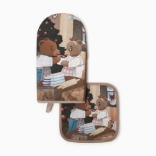 Set of kitchen. Ethert Vears mittens 15x28cm, 19x19cm tack, 100%HL