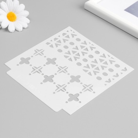 Stencil of background plastic "Geometry" 13x13 cm-4