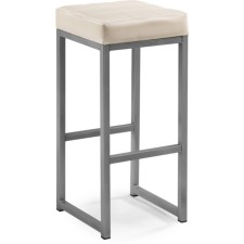 Baric stool Khurkroks Metal/Ecokuzha, gray/beige 36x36x81 cm