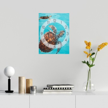 Carty watch wall-mounted "sea turtle", smooth move, 30 x 40 cm