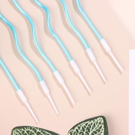 Candles for cake twisted "serpentine" 6 pcs, cocktail, sky blue-3