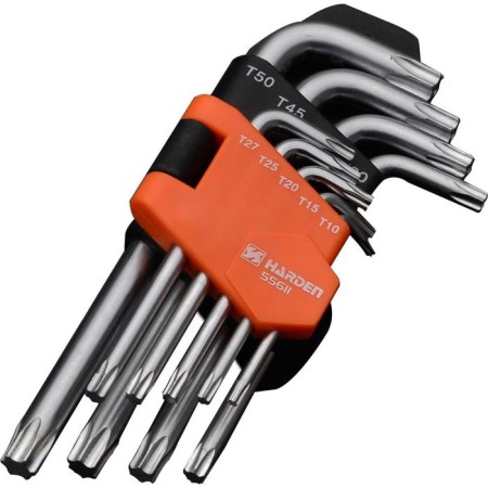 Набор ключей имбусовых HARDEN 540601, TORX, CrV, 9 шт.-1