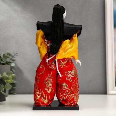 Collector doll "Warrior in a bright kimono with a saber" 30x12.5x12.5 cm-3