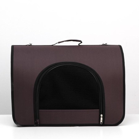 Bag - Animal carrying, 2 entrance, 49 x 30 x 35 cm, brown-1
