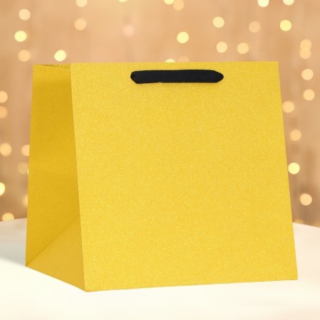 Packet for cake, 30 x 30 x 30 cm, gold with glitter