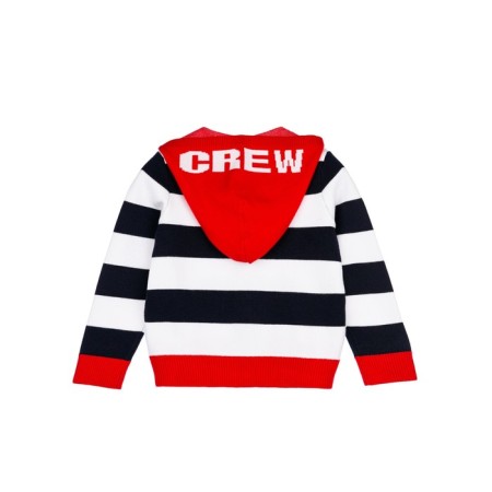 Cardigan striped with a hood for a boy PlayTode, height 122 cm-7