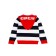 Cardigan striped with a hood for a boy PlayTode, height 122 cm