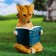 Figure "Fox with a book" 30x19x17cm