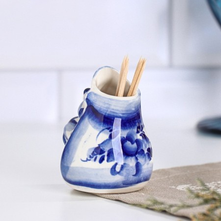 Toothpick stand "Hedgehog", gzhel-5