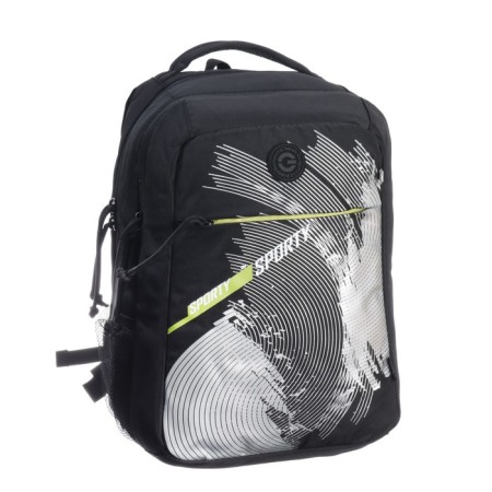 Youth backpack 39 x 26 x 19 cm, Grizzly, ergonomic back, laptop department, black-1
