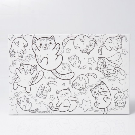 Picture on numbers for children "Soaring kittens", 20 x 30 cm-3