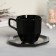 Tea couple ceramic Art, mug 200 ml, saucer 13 cm, black color