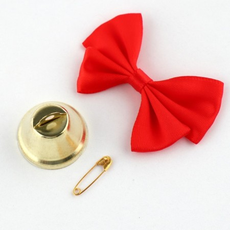 A bell on a pin with a bow for graduation, red, d = 2.6 cm-3
