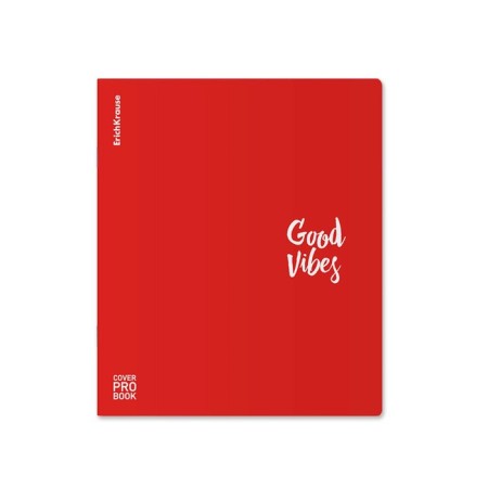 Notebook of 48 sheets in the Erichkrause CoverProbook Words cage, with a plastic cover, red,-5