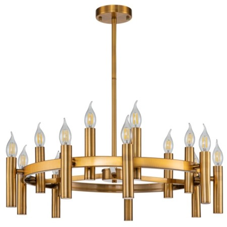Leonardo 15xe14 rod chandelier 60W, size 70x70x30-95 cm, bronze color