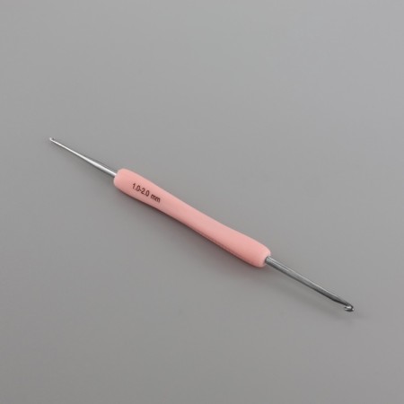 Knitting hook, bilateral, d = 1/2 mm, 13.5 cm, pink color-2