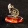 Souvenir "Karas with ruble", brass, amber, 2.5x2.5 cm