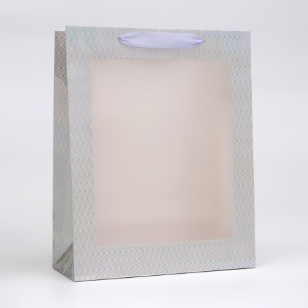 Packet Holography with a window, "silver", m 32 x 25.5 x 11 cm
