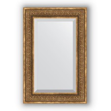 Mirror with fatset in the baguette frame - Bronze monogram 101 mm, 59 x 89 cm, evoForm