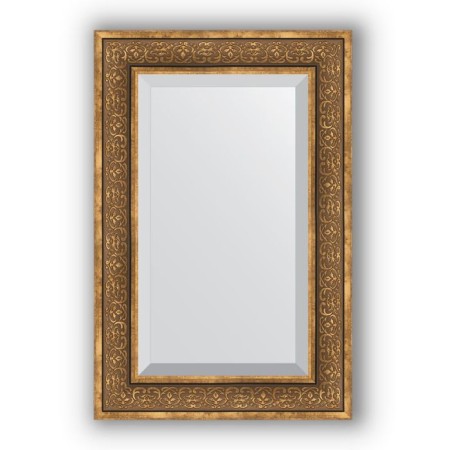 Mirror with fatset in the baguette frame - Bronze monogram 101 mm, 59 x 89 cm, evoForm