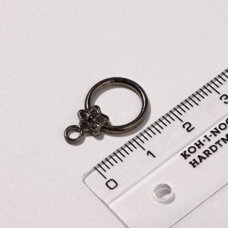 Castle-Toggl "Flower" with leaves, 21 × 14 mm (set 2 pcs.), The color of black silver-2