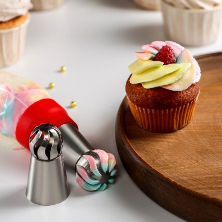 Confectionery nozzle “Spheres. Curved”, D = 3 cm, output 2.3 cm, stainless steel-1