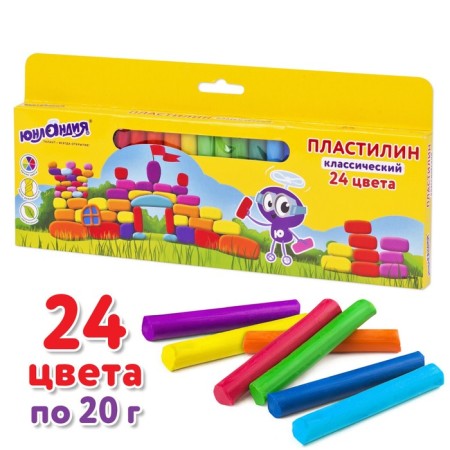 Plasticine 24 -ZV 480g of Johland Higher quality (Thailand), 105031