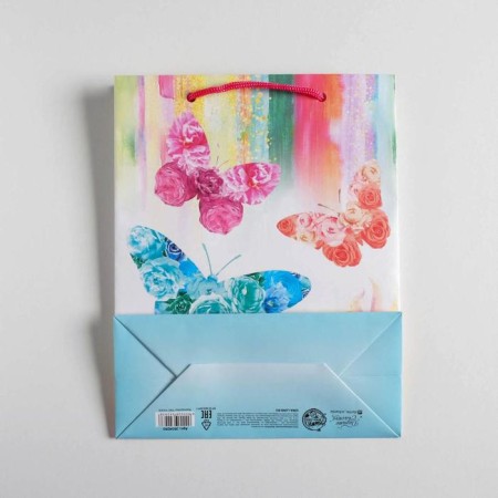 Package Gift Laminated Vertical, Packaging, "Butterflies", 18 x 23 x 8 cm-3