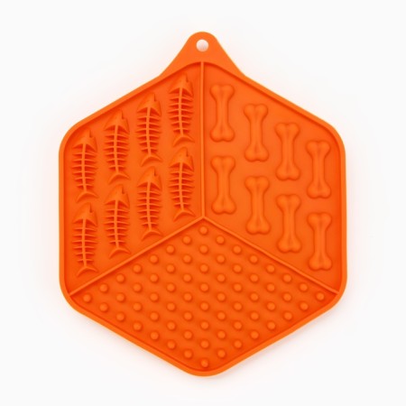 Rug - a bowl for slow feeding, orange, 18.5 cm x 16 cm-1