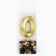 Candle figure for the cake "0", gold, 2.5 x 8 cm.