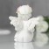 Figure Polystone "Angel with a heart of pink roses" 7.5x6x6 cm
