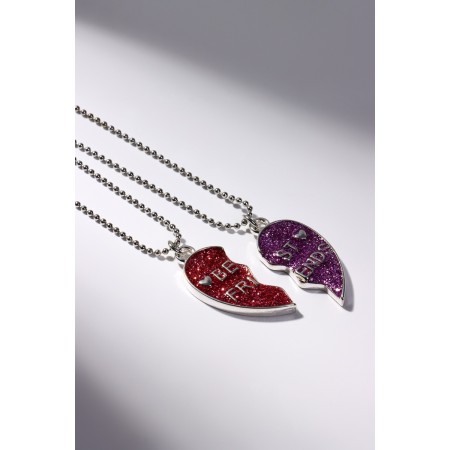 Kulons "Demetrons" Bright hearts, the color is pink-violet in silver, 45 cm-2