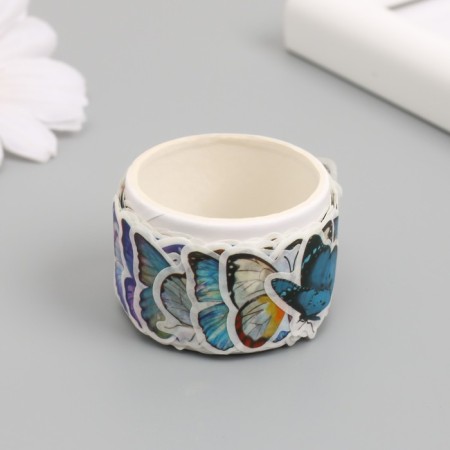 Stick Paper "Multi -colored butterflies" d = 2 cm 100 pcs in a roll 3.5x3.5 cm-2