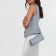 Female bag, valve department, long chain, silver color