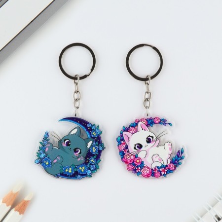 Key keychain 2 pcs "cats"-1