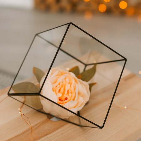 Florarium "Cube" average (copper seams)-3