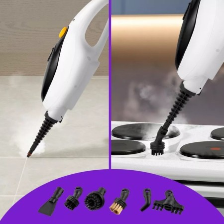 Steam mop KitFort KT-1043, 1500 W, 350 ml, cord 8 m, black and white-1