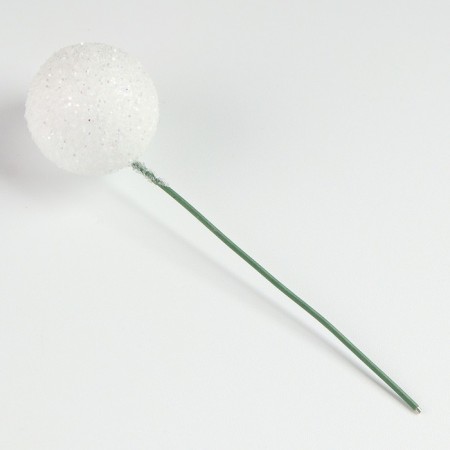 Figure for crafts and decor on the “ball” wire, set of 20 pcs., Size 1 pc. - 2 × 7 cm, white color-1