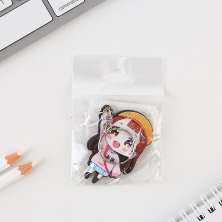 Key keychain wooden anime "in beret"-4